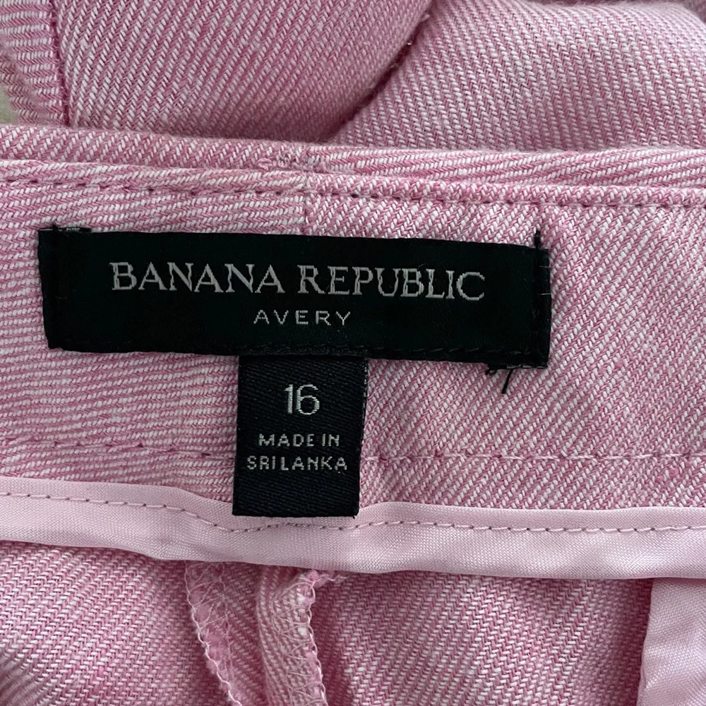 Banana Republic Avery linen mix straight pants light pink 16
